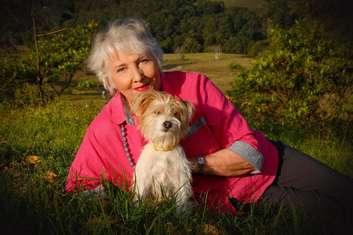 grandmother and pet dog in Maleny