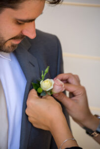 Button hole with flower